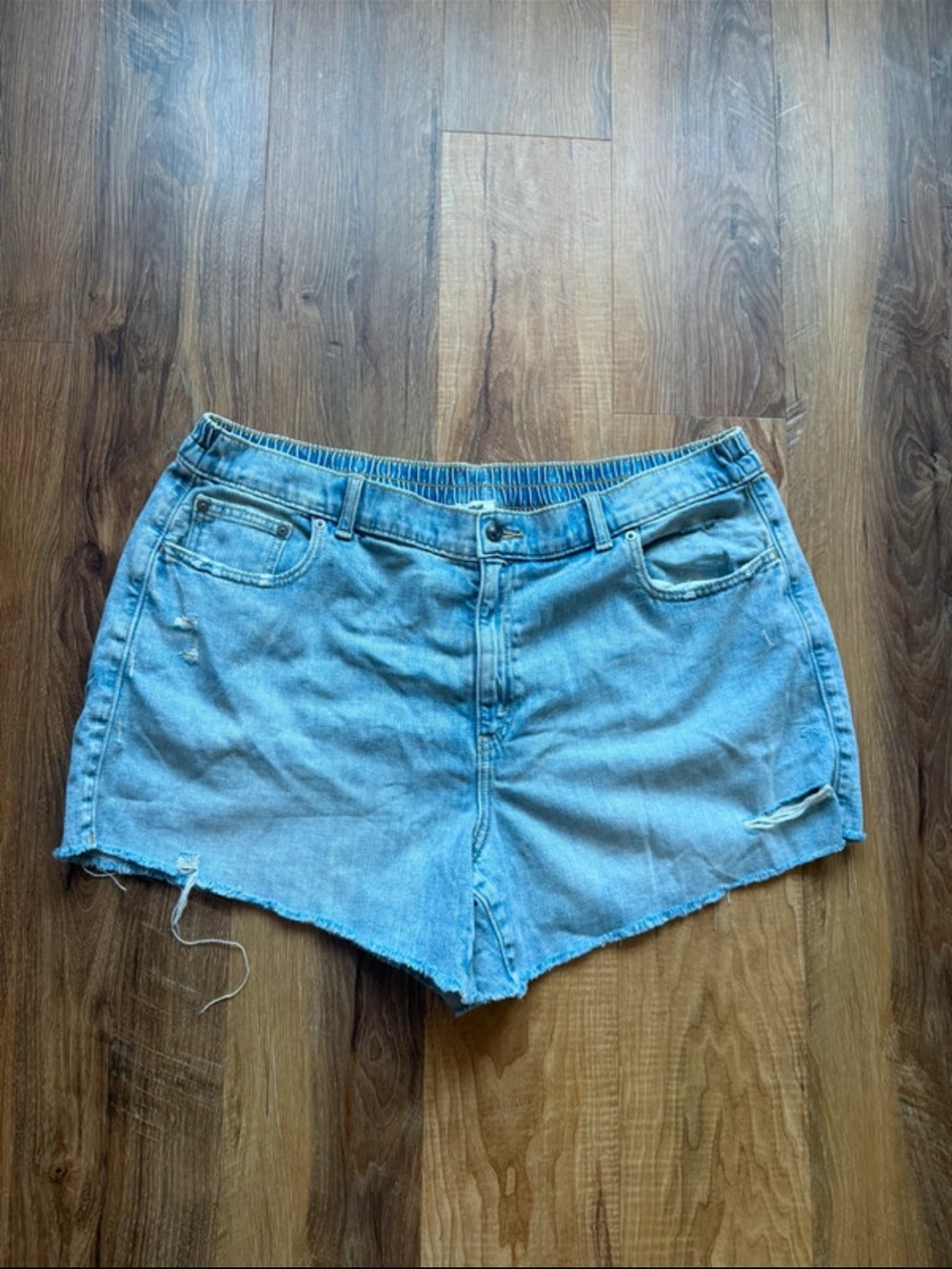 aerie Light Wash Denim Jean Shorts